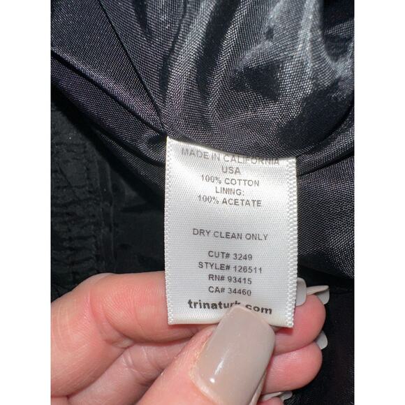 Trina Turk Pants Wide Leg Cropped Houndstooth Pockets Career Office Casual 6 - Picture 4 of 11